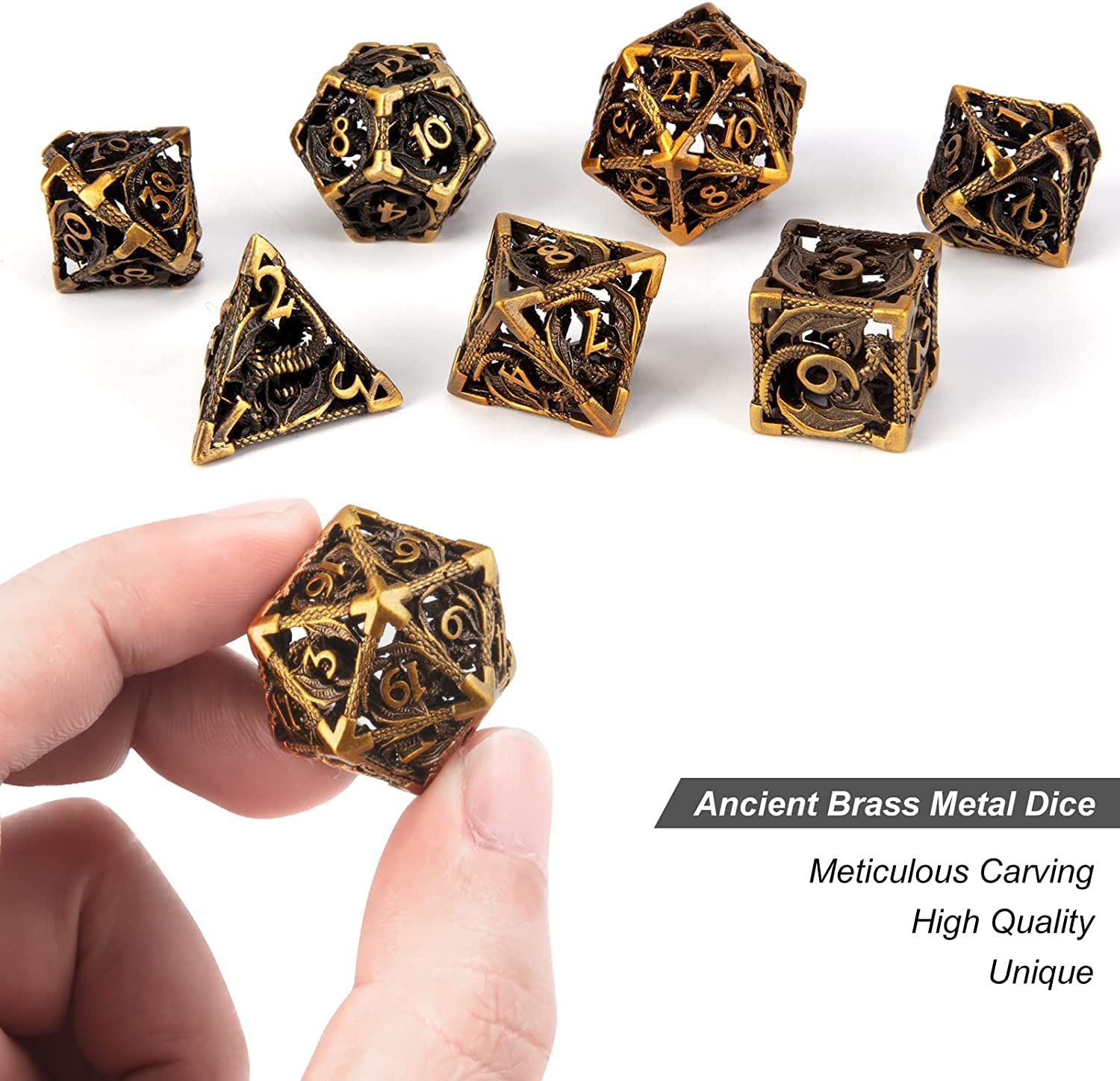 Amazon | DNDダイス、中空D&Dメタルサイコロ、ダンジョンズアンド